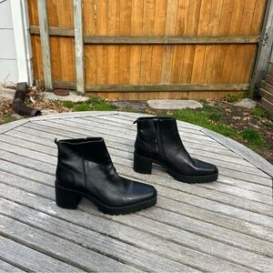 ASH Mastro black leather Chelsea platform boots size‎ 8.5